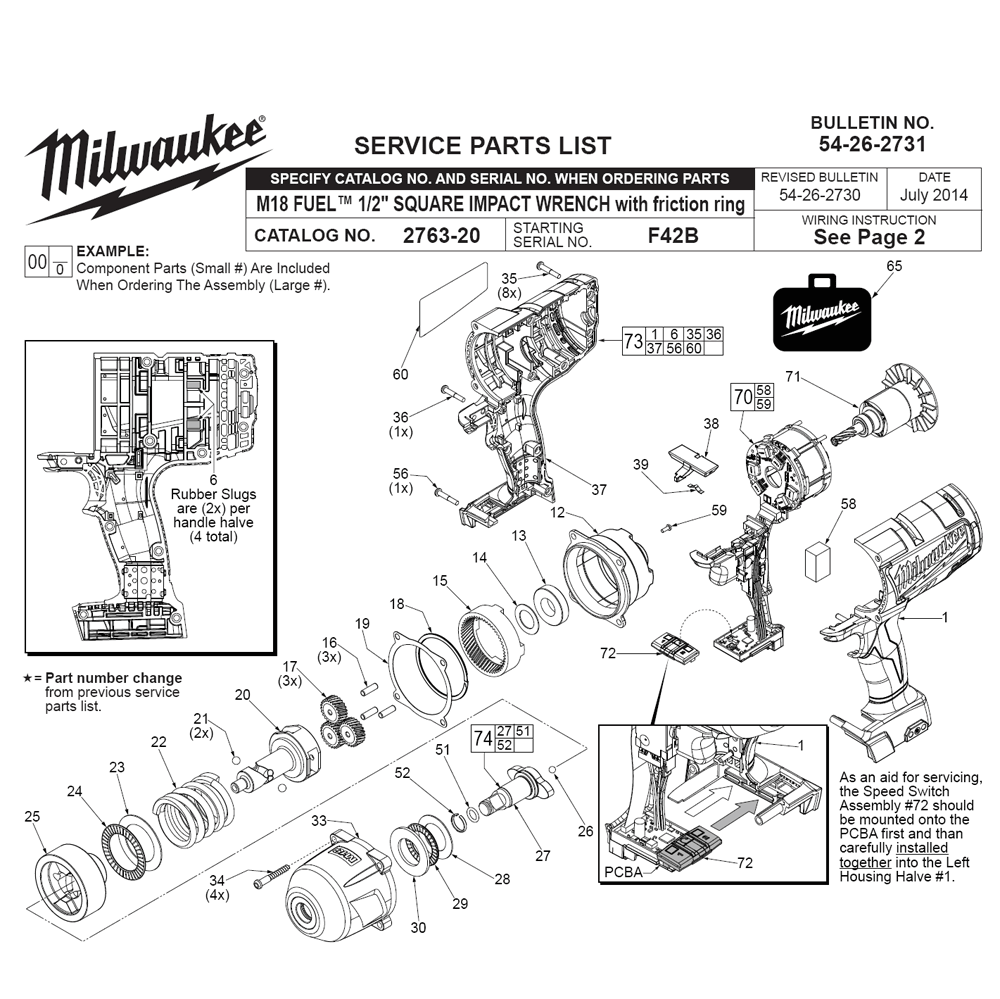 Milwaukee 276320(F42B) Parts List Milwaukee 276320(F42B) Repair