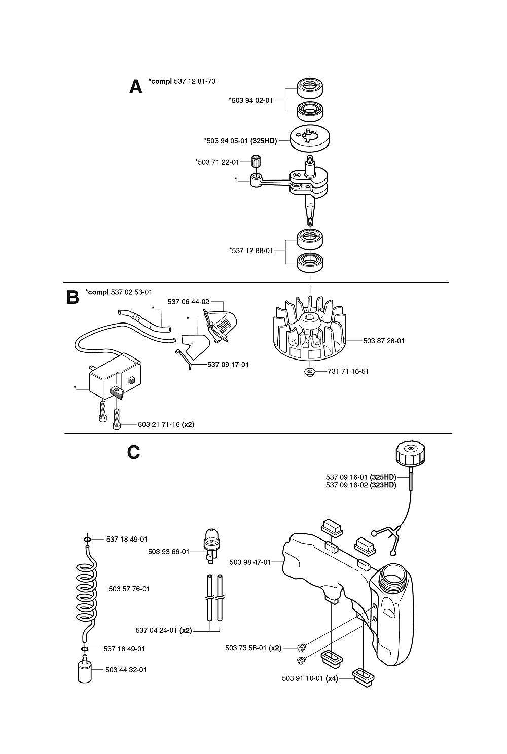 Husqvarna 325HD75X(106275661) Parts List Husqvarna 325HD75X