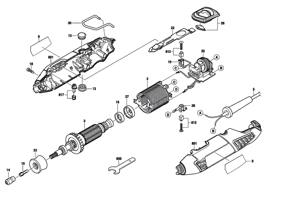 Dremel 4000 (F013400001) Parts List Dremel 4000 (F013400001) Repair