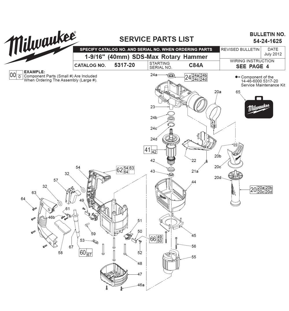 Milwaukee 531720(C84A) Parts List Milwaukee 531720(C84A) Repair