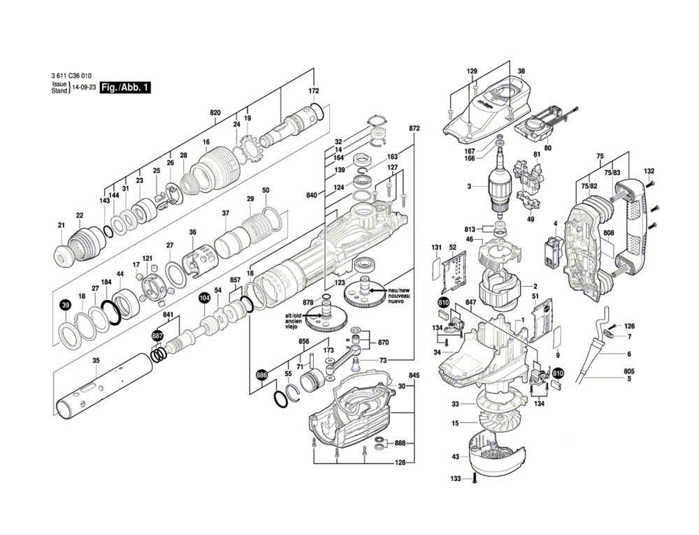 Bosch DH1020VC(3611C36010) Parts List Bosch DH1020VC(3611C36010) Repair Parts OEM Parts