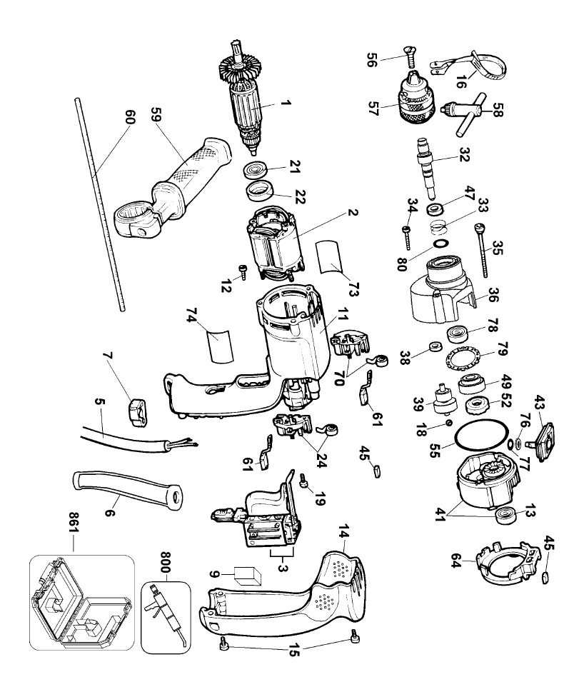 DeWalt DW511Type1 Parts List DeWalt DW511Type1 Repair Parts OEM