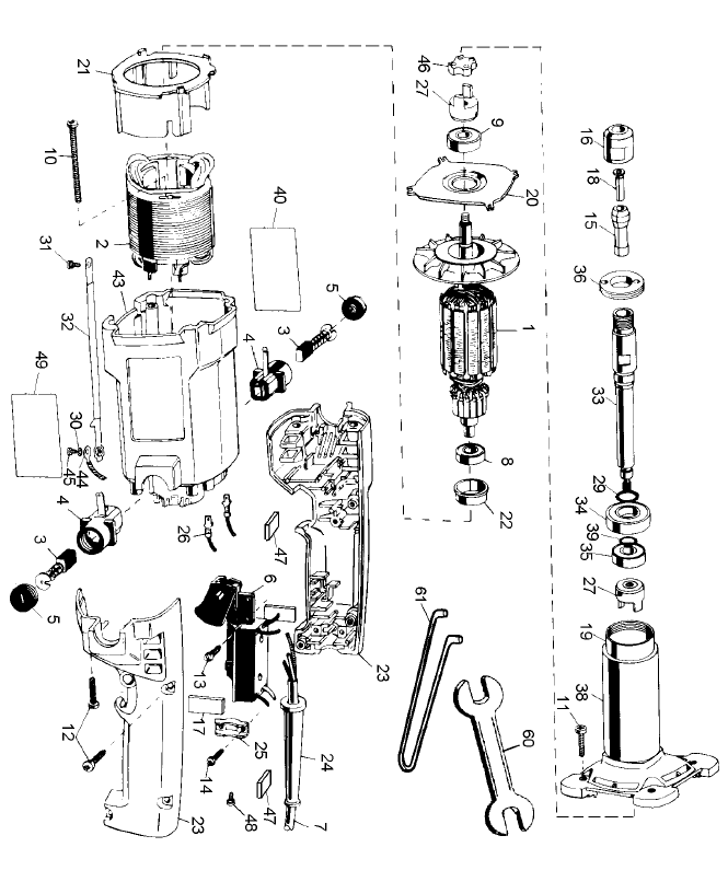 DeWalt DW888Type1 Parts List DeWalt DW888Type1 Repair Parts OEM