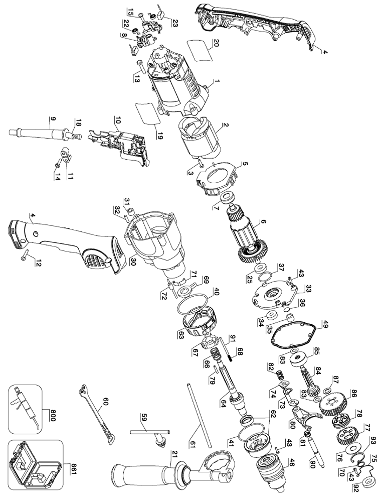 DeWalt DWD520-Type-1 Parts List | DeWalt DWD520-Type-1 Repair Parts