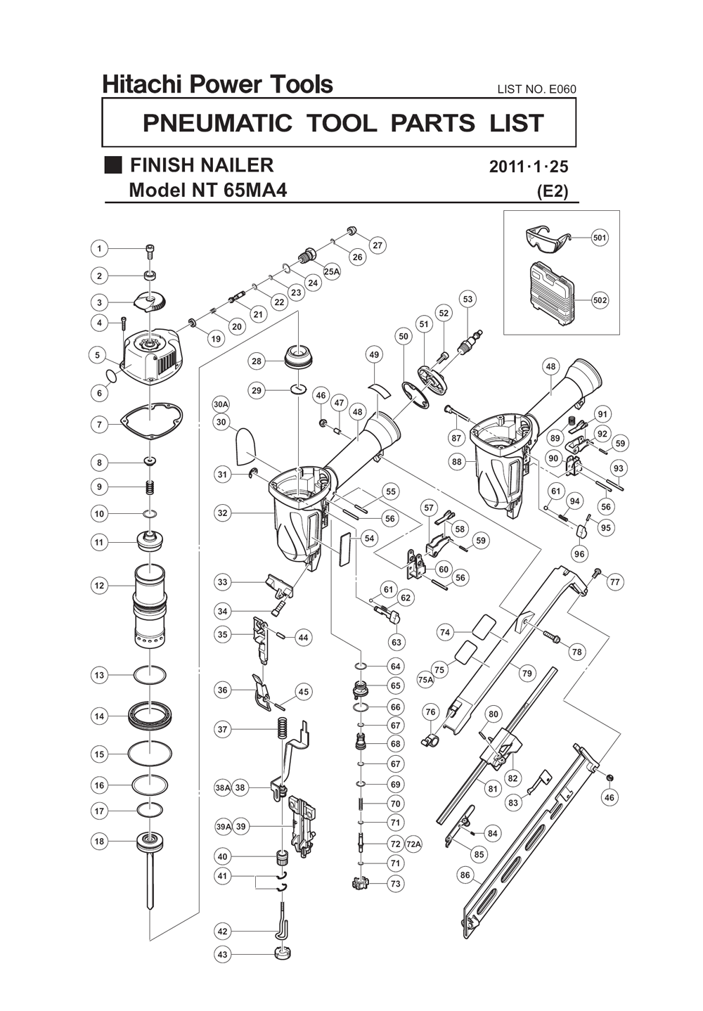 Hitachi NT65MA4(S) Parts List | Hitachi NT65MA4(S) Repair Parts | OEM