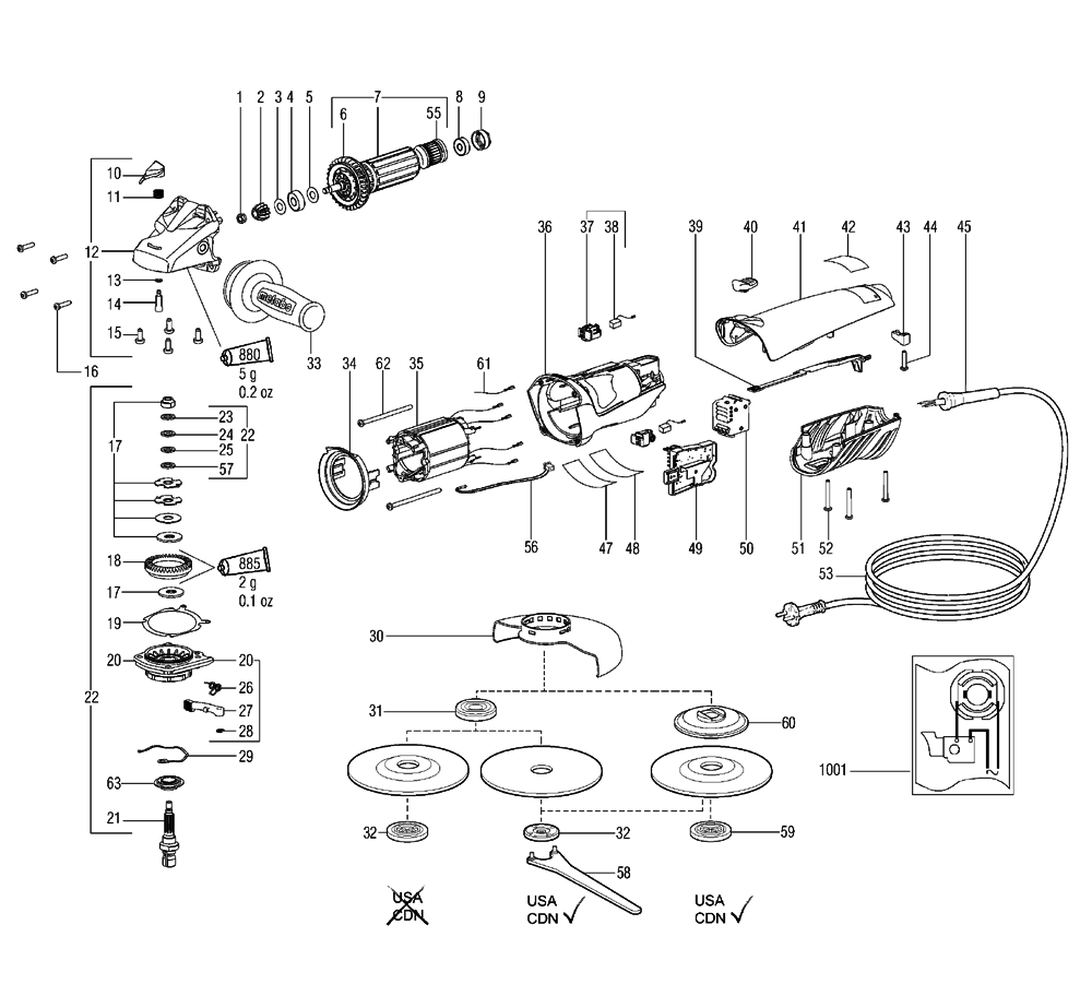 Metabo WE14-150Quick-(00160421) Parts List | Metabo WE14-150Quick ...