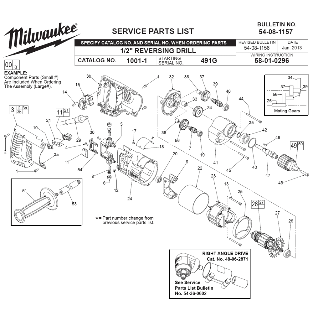 Milwaukee Tool Schematics Parts List 