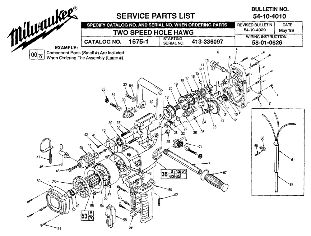 Milwaukee Tools Parts Breakdown