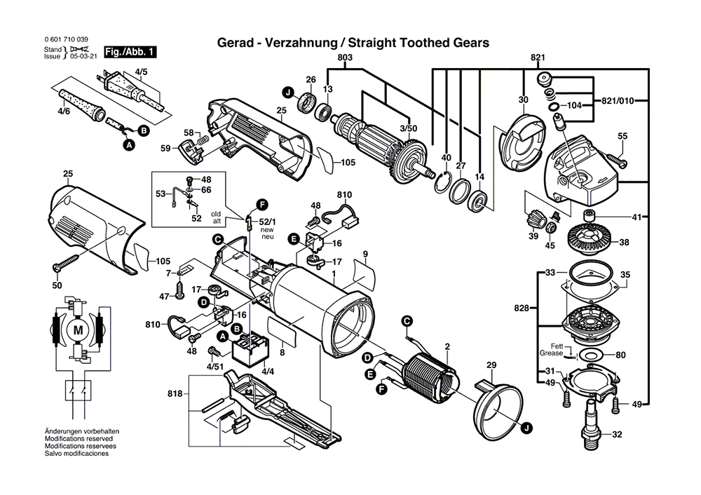 Bosch 1710A (0601710039) Parts List | Bosch 1710A (0601710039) Repair ...