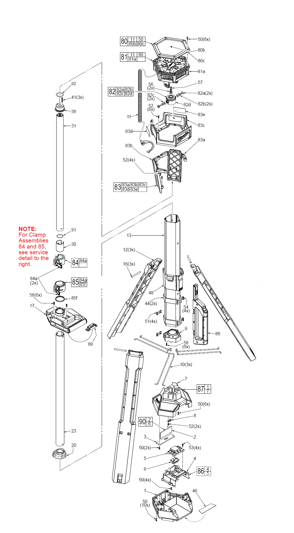 Milwaukee 2130-20-(G96A) Parts List | Milwaukee 2130-20 ... schematic diagram of flashlight 