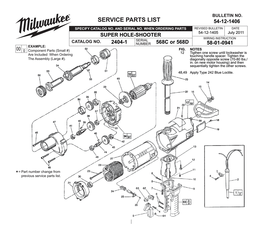 Buy Milwaukee 24041(568D) Replacement Tool Parts Milwaukee 24041