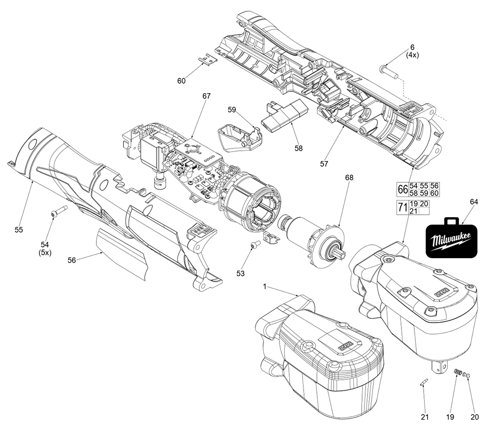 Buy Milwaukee 2565P20(L20A) M12 FUEL 1/2" Right Angle Impact Wrench w