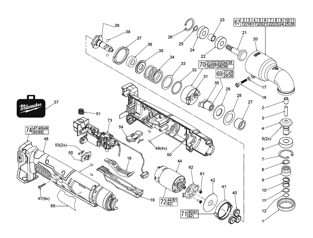 Milwaukee 2667-20-(G10A) Parts List | Milwaukee 2667-20-(G10A) Repair