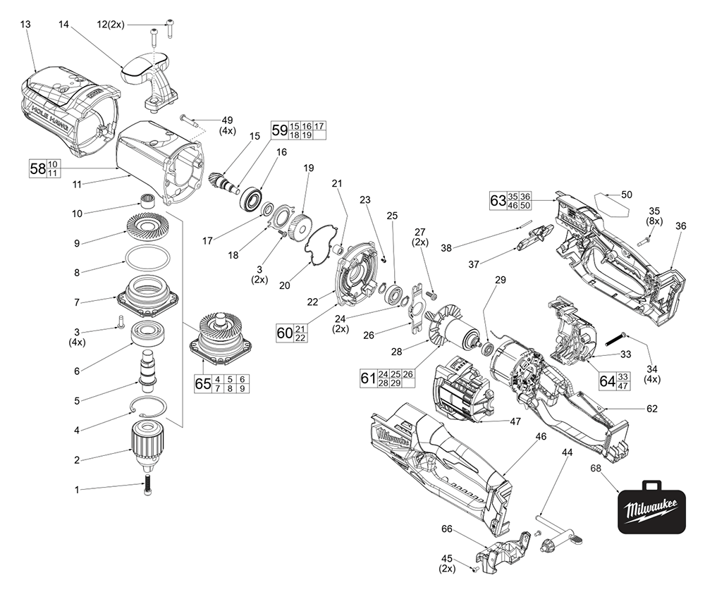 Buy Milwaukee 280720(L24A) M18 FUEL Hole Hawg 1/2" Right Angle Drill