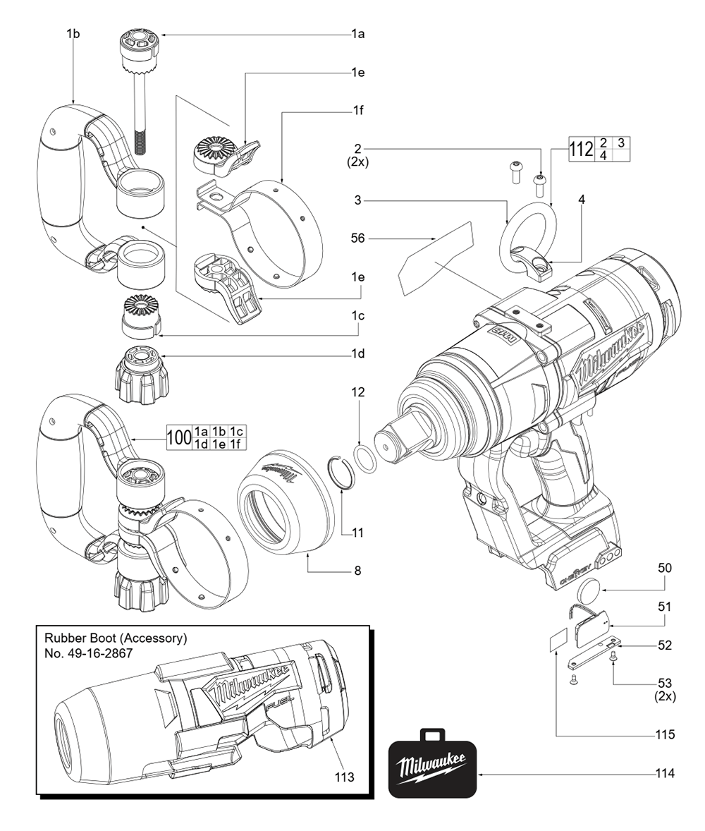 Buy Milwaukee 286720(K04A) M18 FUEL 1" High Torque Impact Wrench w