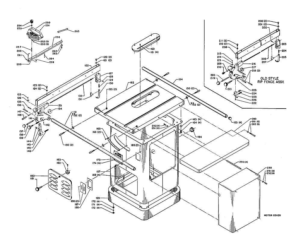 rockwell unisaw parts