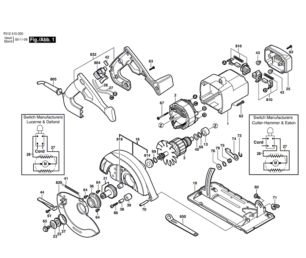 Skil 5150(F012515000) Parts List Skil 5150(F012515000) Repair Parts
