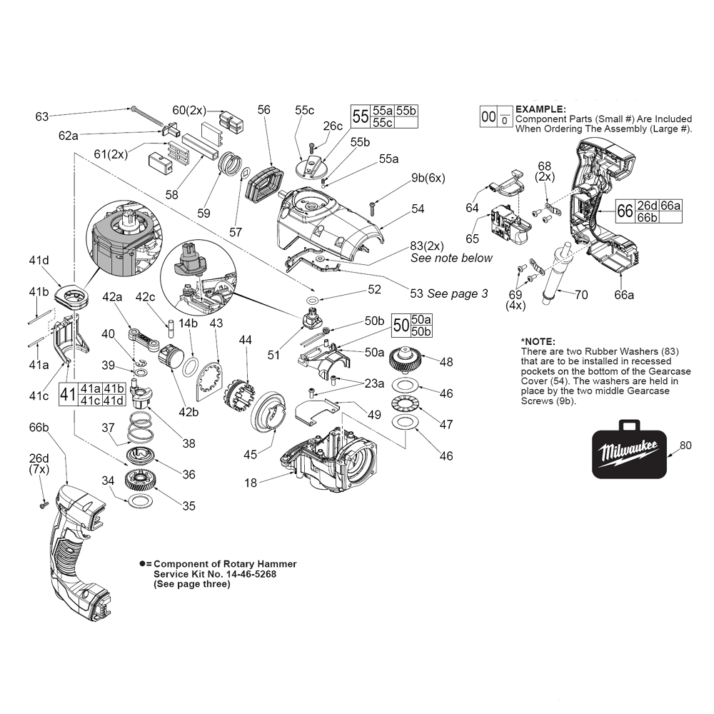 Buy Milwaukee 526821(F82A) 11/8" (3Kg) SDS Rotary Hammer Replacement Tool Parts Milwaukee