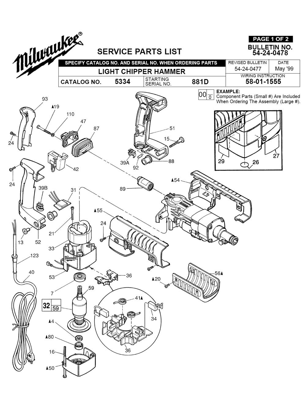 Milwaukee 6230 Parts Diagram