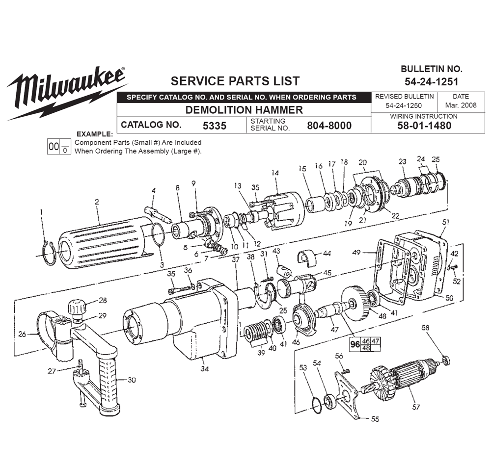 Buy Milwaukee 5335(8048000) demolition Replacement Tool Parts