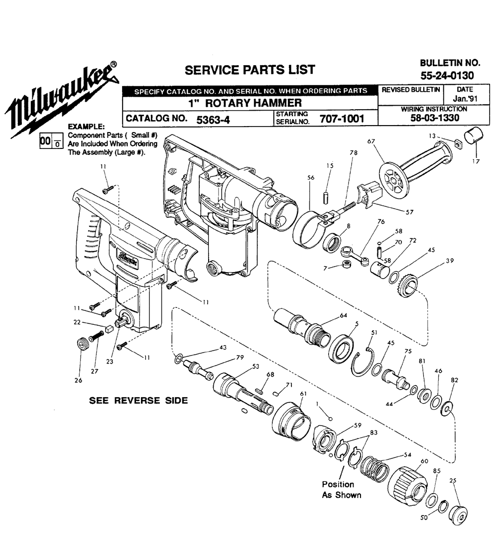 Milwaukee 53634(7071001) Parts List Milwaukee 53634(7071001