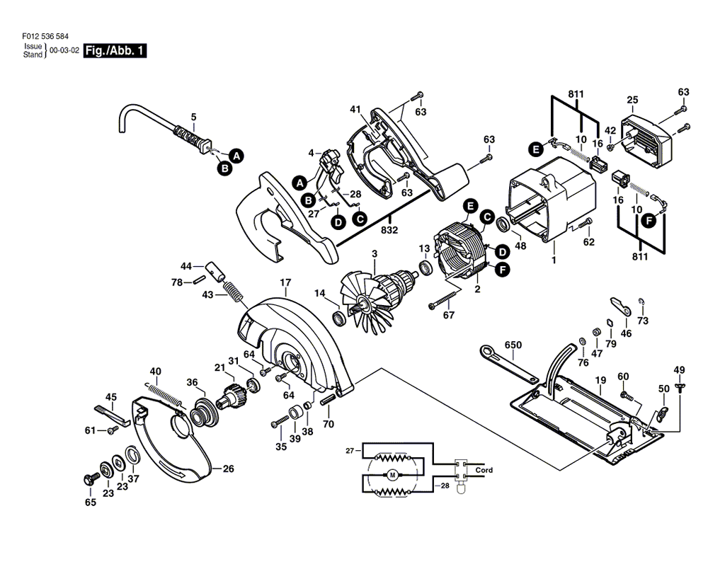 Skil 5365-84-(F012536584) Parts List | Skil 5365-84-(F012536584) Repair ...