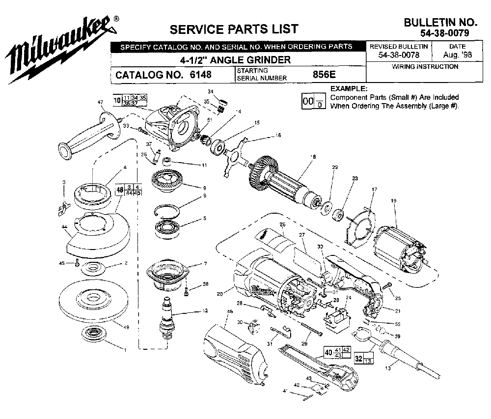 Milwaukee Grinder Parts Diagram