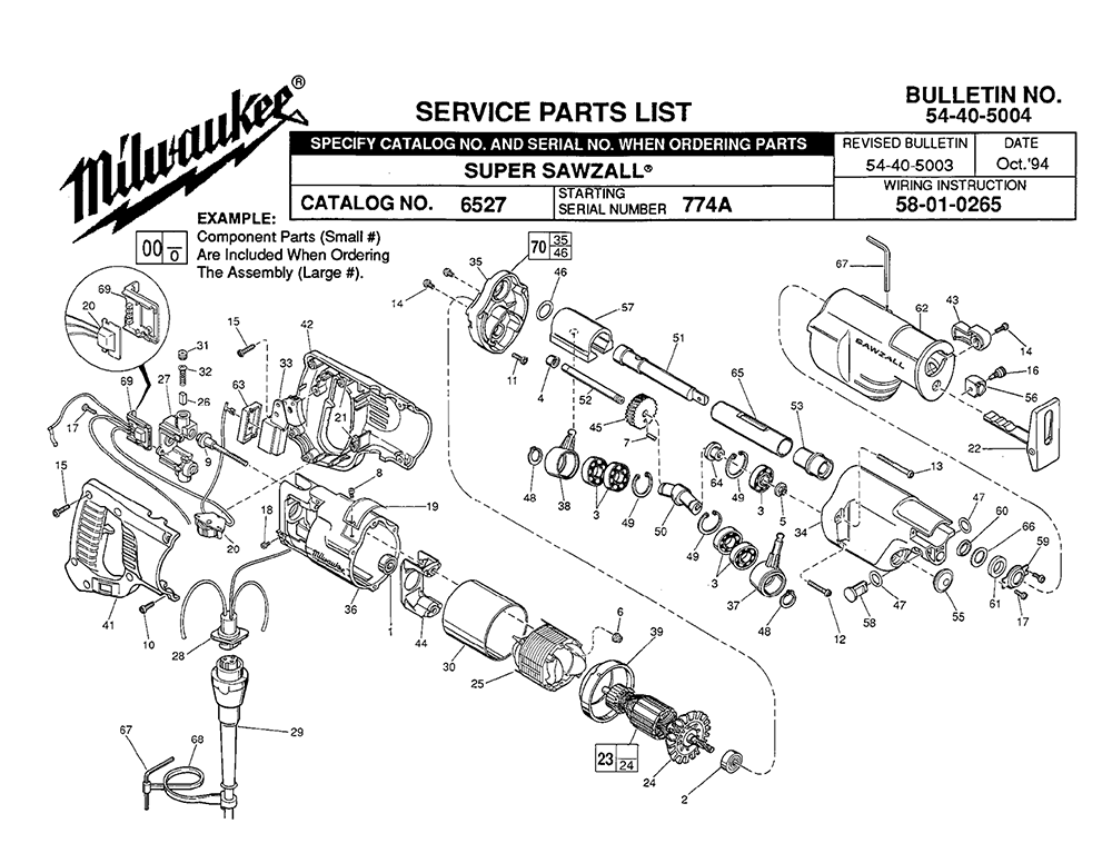 Buy Milwaukee 6527-(774A) Replacement Tool Parts | Milwaukee 6527-(774A ...