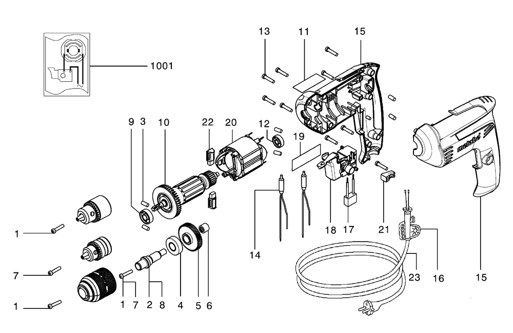 Metabo BE6(00132420) Parts List Metabo BE6(00132420) Repair Parts