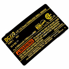 Black and Decker 655954-00 Nameplate