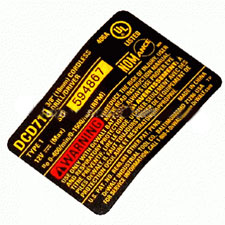 Black and Decker N070138 Nameplate