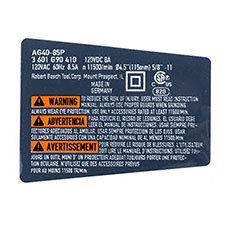 Bosch 1601118L32 Nameplate