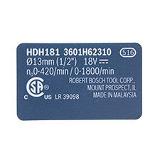 Bosch 2609132942 Nameplate