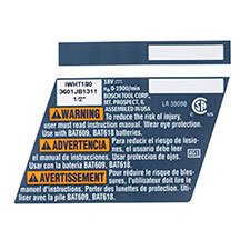 Bosch 2610015257 Nameplate