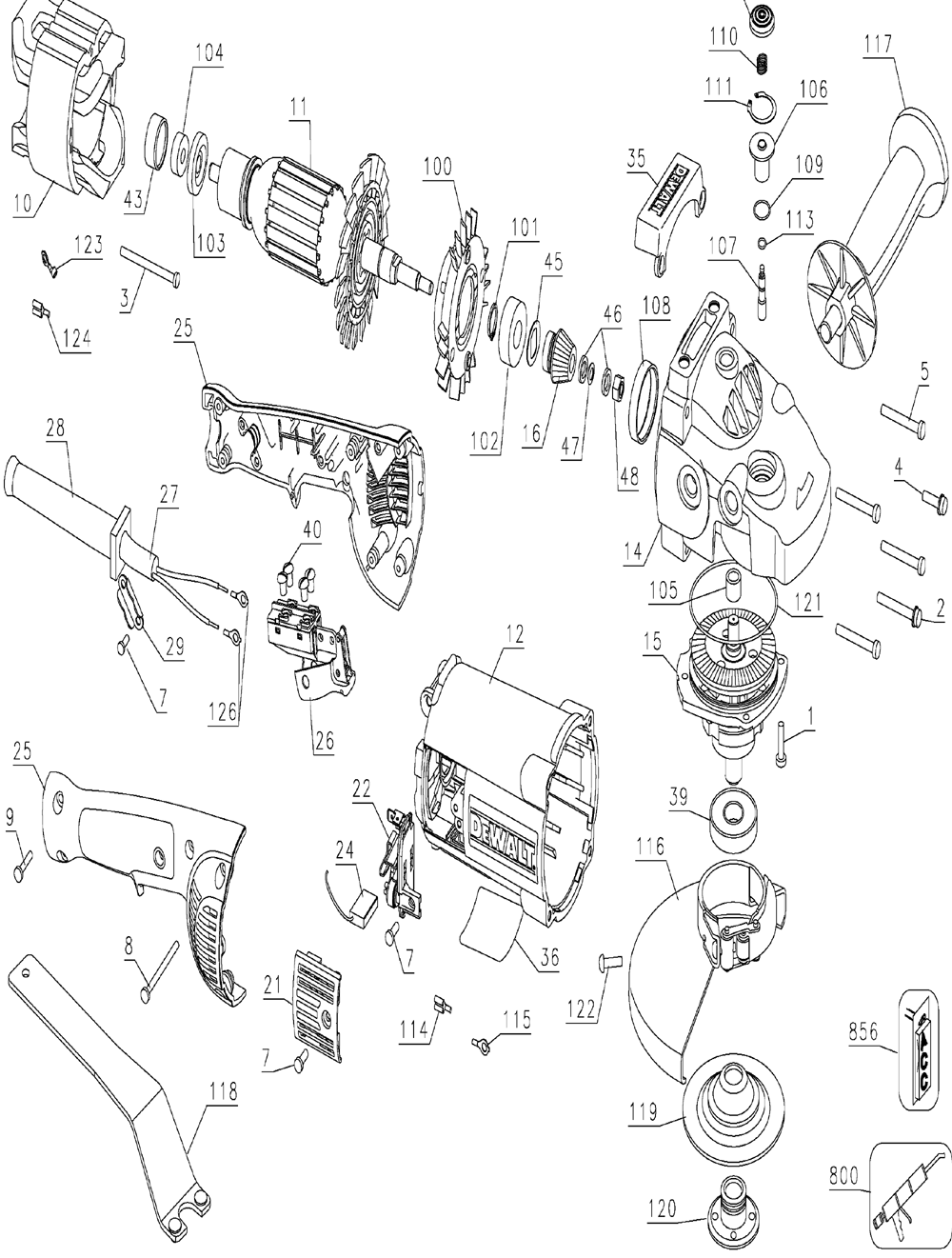 DeWalt D28474WType2 Parts List DeWalt D28474WType2 Repair Parts