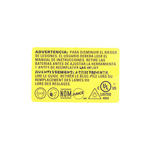DeWalt N719763 Label Warning Fr/sp