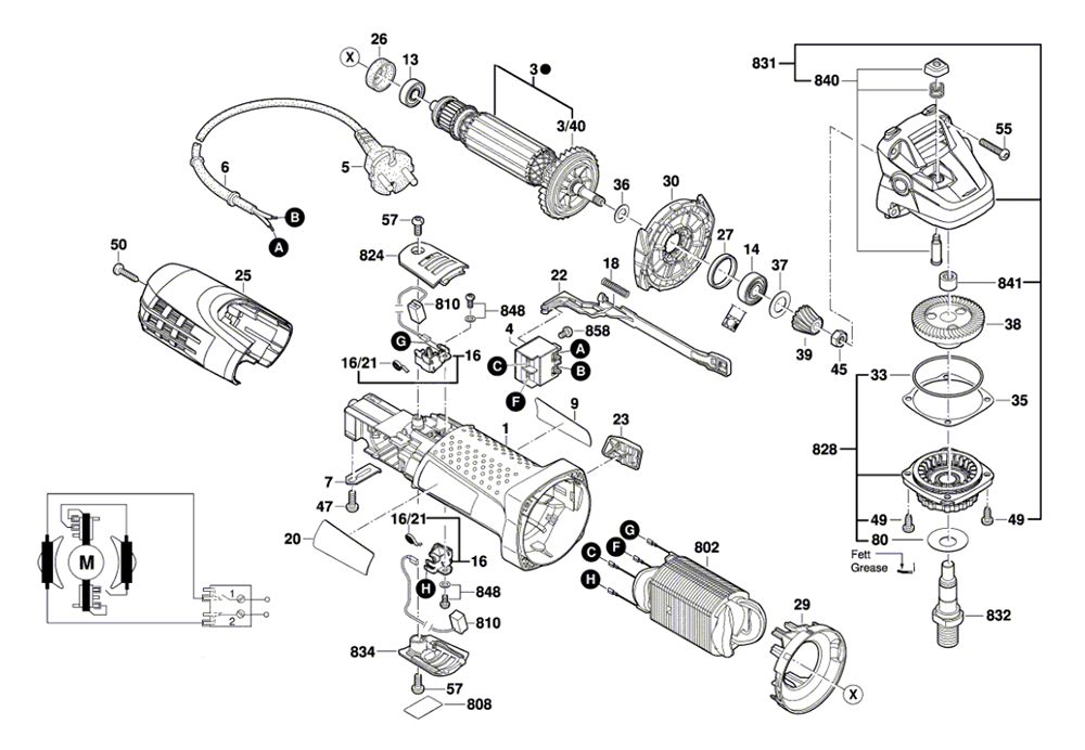 Buy Bosch GWS845(3601C88118) Replacement Tool Parts Bosch GWS845