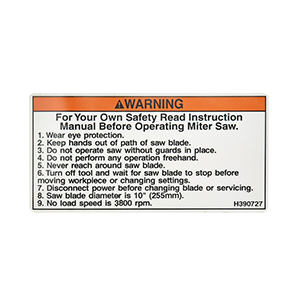 Hitachi 310-870 Warning Label (a) C10FS C10FCD