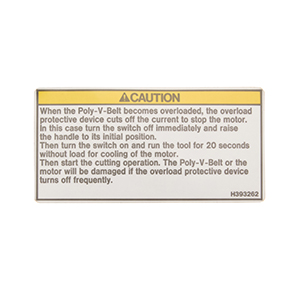 Hitachi 310-871 Caution Label (e) C10FS/C10FCD