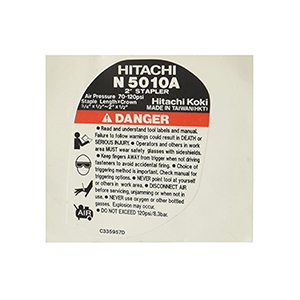 Hitachi 886671 Name Plate W/warning Label