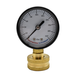Interstate Pneumatics G2012-200W 2" 200 Psi 3/4" Ght Water Pressure Gauge