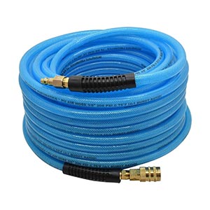 Interstate Pneumatics HU16-025H44BS 3/8 Inch 25 feet Light Blue PU Air Hose Kit with 1/4 Inch Brass 