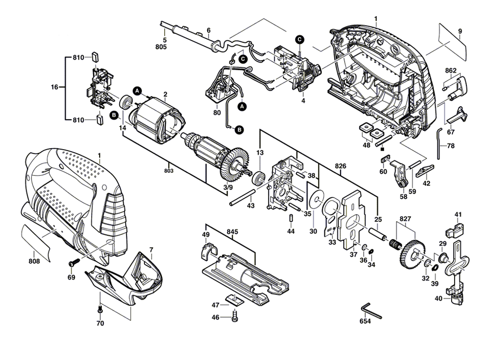 Bosch JS5-(3601E8E010) Parts List | Bosch JS5-(3601E8E010) Repair Parts