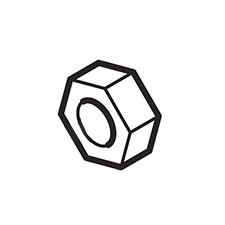 Makita 252183-4 Hex Nut M10-17, MT240