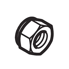 Makita 252244-0 Hex. Lock Nut M10-17, LS1019L