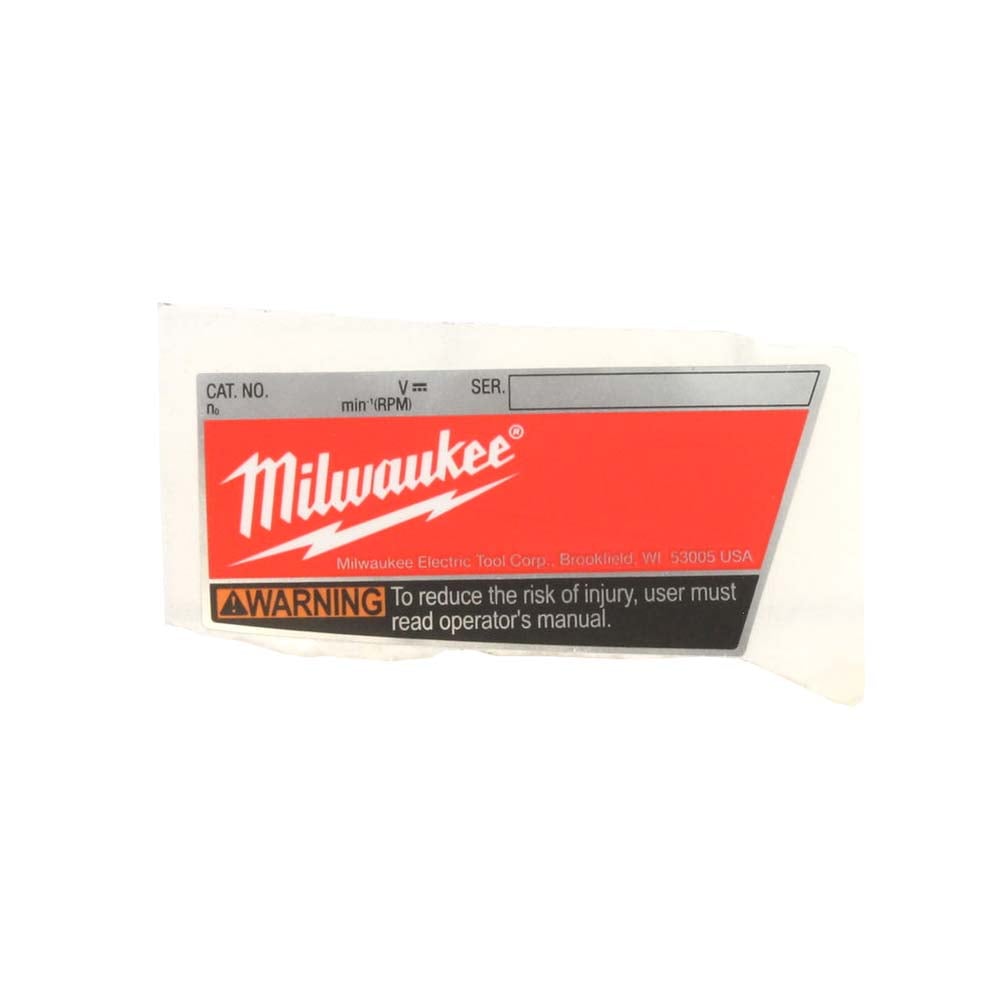 Milwaukee 12-20-2402 Service Nameplate