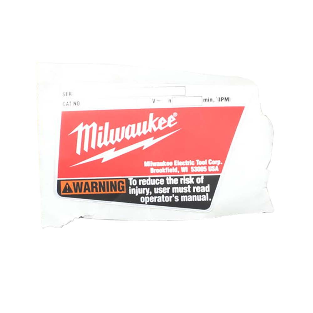 Milwaukee 12-20-2650 Service Nameplate
