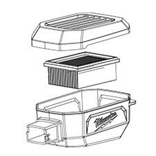 Milwaukee 31-15-0640 Dust Box Assembly