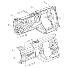 Milwaukee 31-44-5262 Housing ASSEMBLY/5262-21