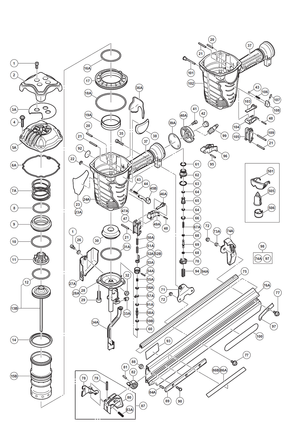 Hitachi NR90AE(S) Parts List | Hitachi NR90AE(S) Repair Parts | OEM ...